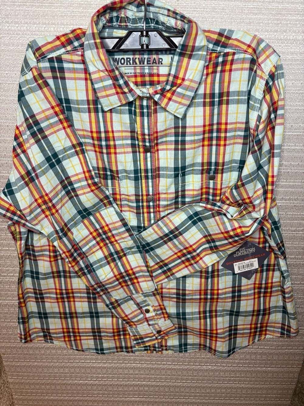 Dovetail Workwear Performance Work Shirt in Ginger Plaid
